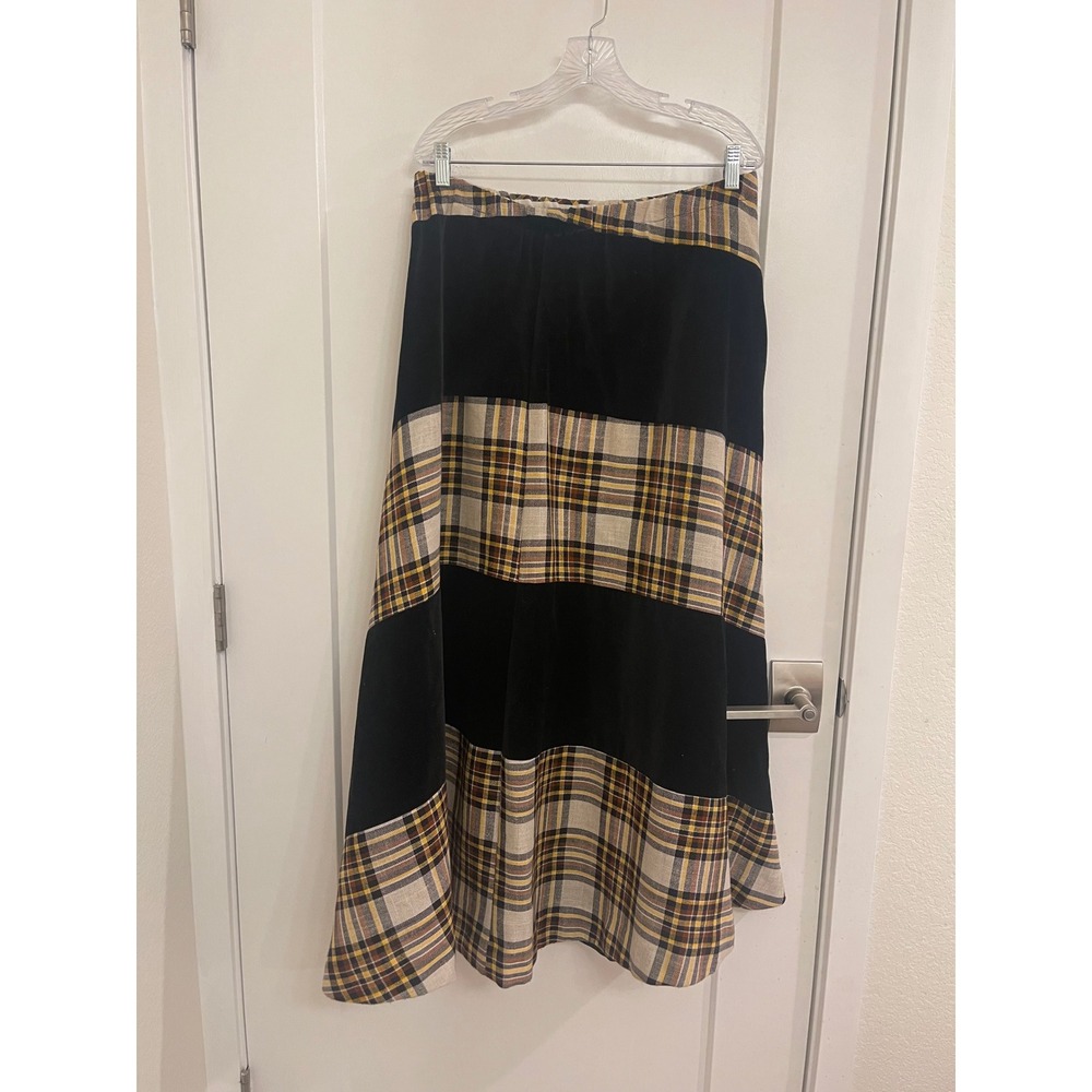 Vintage 70s‎ Tartan Velvet Maxi Skirt Outlander Style Chessa Davis